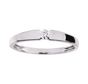 Solitaire Diamant 0.08ct Gh-Si Or Blanc 
