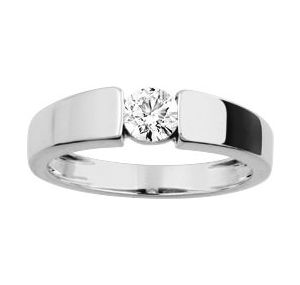 Solitaire Diamant 0.40ct Gh-Si Or Blanc 