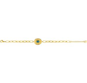 Bracelet turquoise synthétique acier doré 